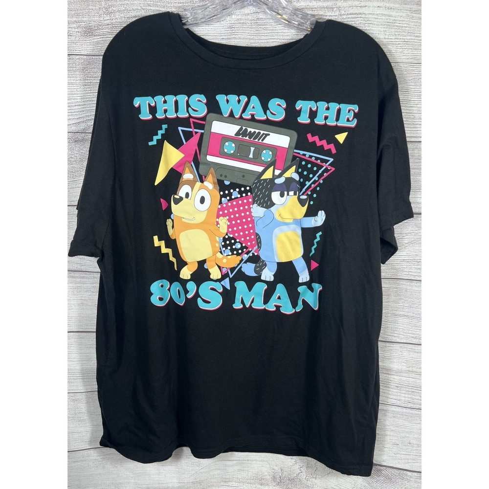 Bluey Men's "This Was The 80's Man" Graphic Print Crew Neck T-Shirt XL